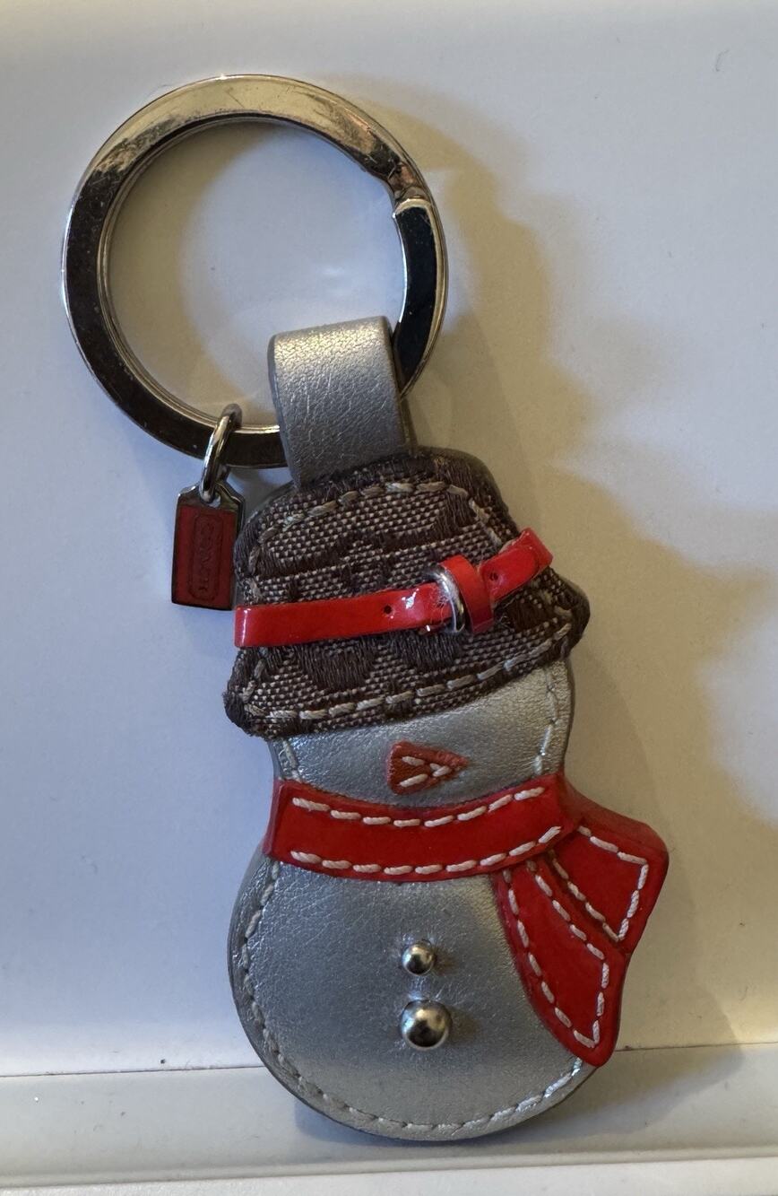 Coach Snowman Leather Keychain Bag Charm